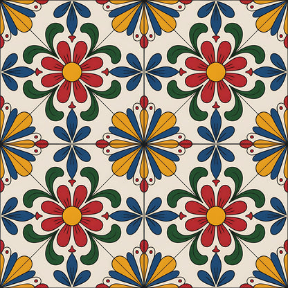 Mexican Talavera Pattern 8 Quilting Cotton Fabric