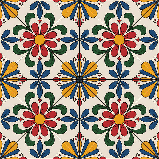 Mexican Talavera Pattern 8 Quilting Cotton Fabric