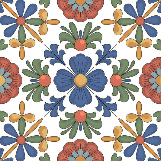 Mexican Talavera Pattern 9 Quilting Cotton Fabric