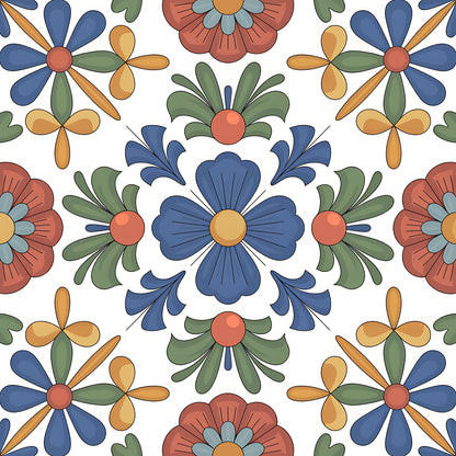 Mexican Talavera Pattern 9 Quilting Cotton Fabric