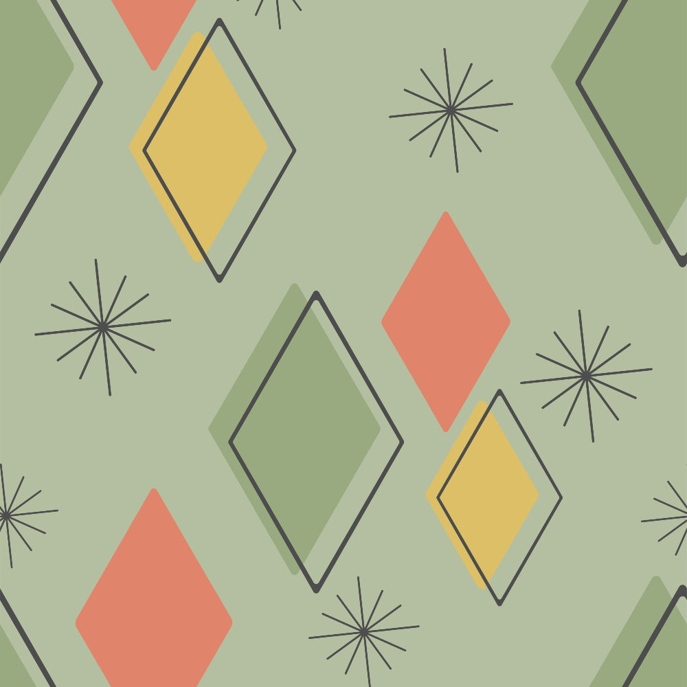 Mid-Century Modern Pattern 33 Quilting Cotton Fabric