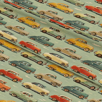 Midcentury Cars Pattern 6 Quilting Cotton Fabric