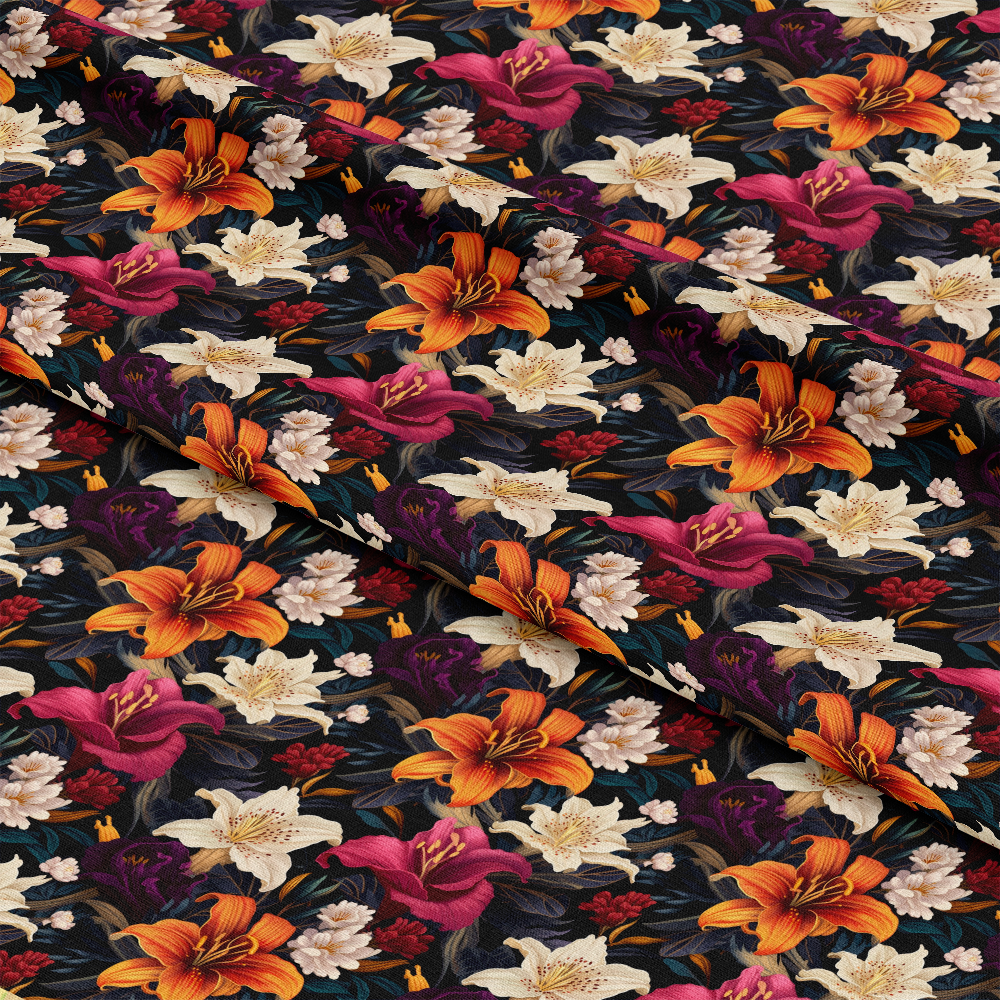 Midnight Floral Garden Pattern 10 Quilting Cotton Fabric