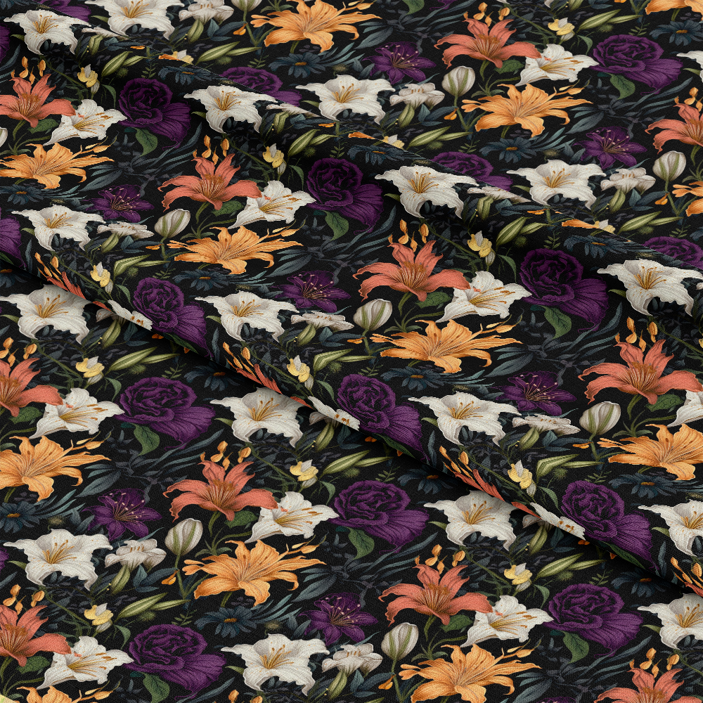 Midnight Floral Garden Pattern 2 Quilting Cotton Fabric
