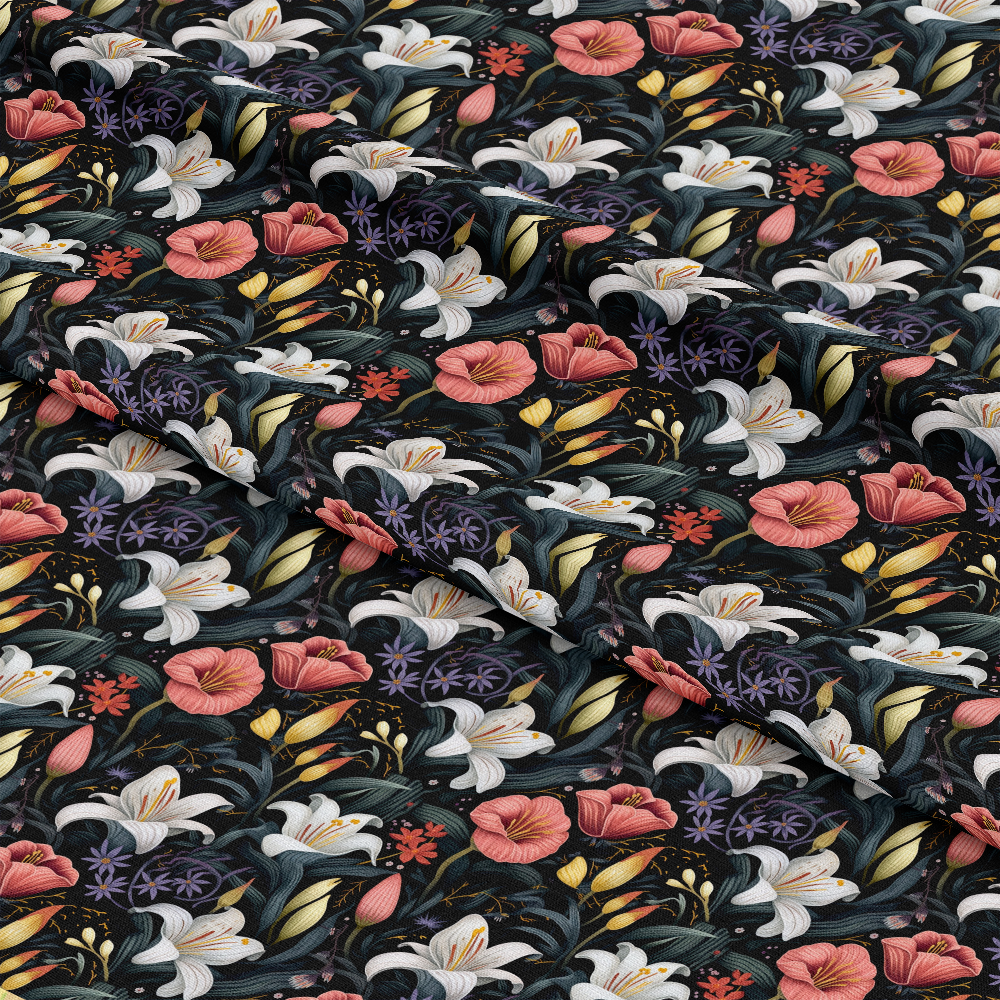 Midnight Floral Garden Pattern 5 Quilting Cotton Fabric