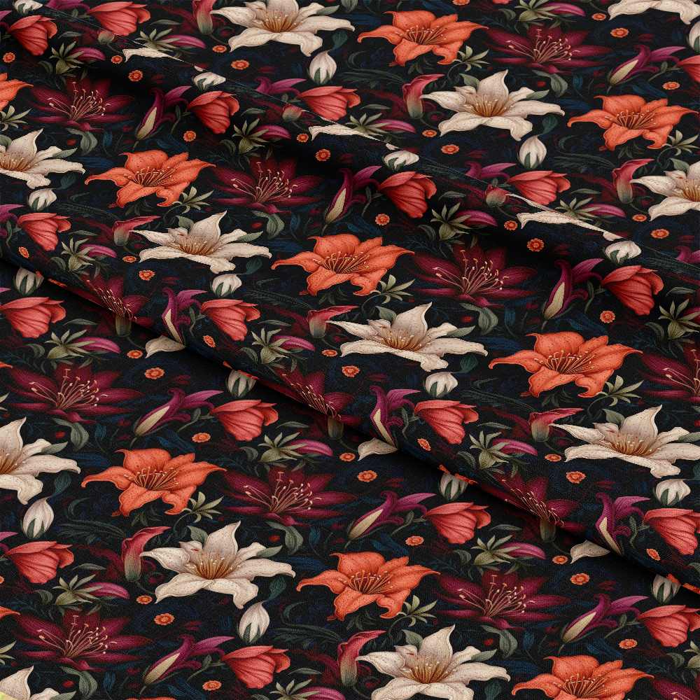 Midnight Floral Garden Pattern 6 Quilting Cotton Fabric