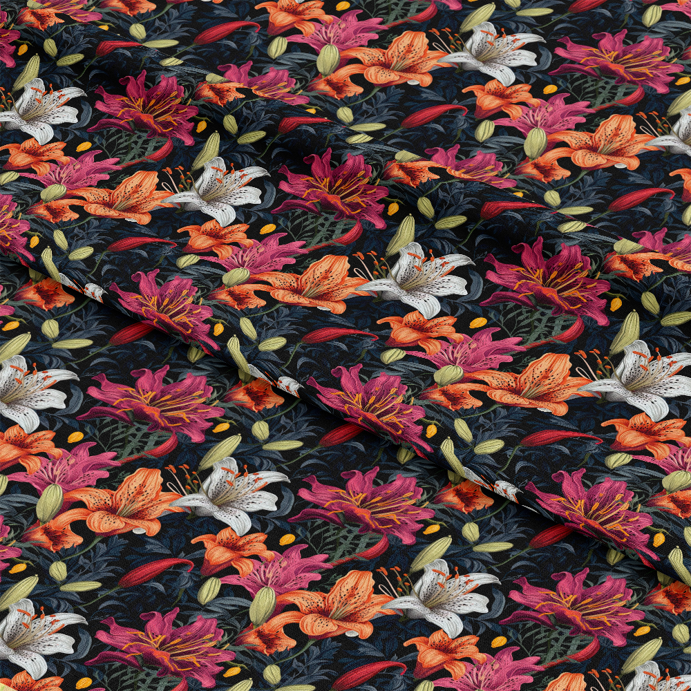 Midnight Floral Garden Pattern 9 Quilting Cotton Fabric
