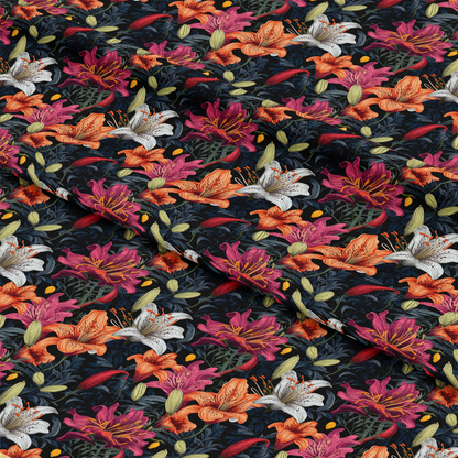 Midnight Floral Garden Pattern 9 Quilting Cotton Fabric