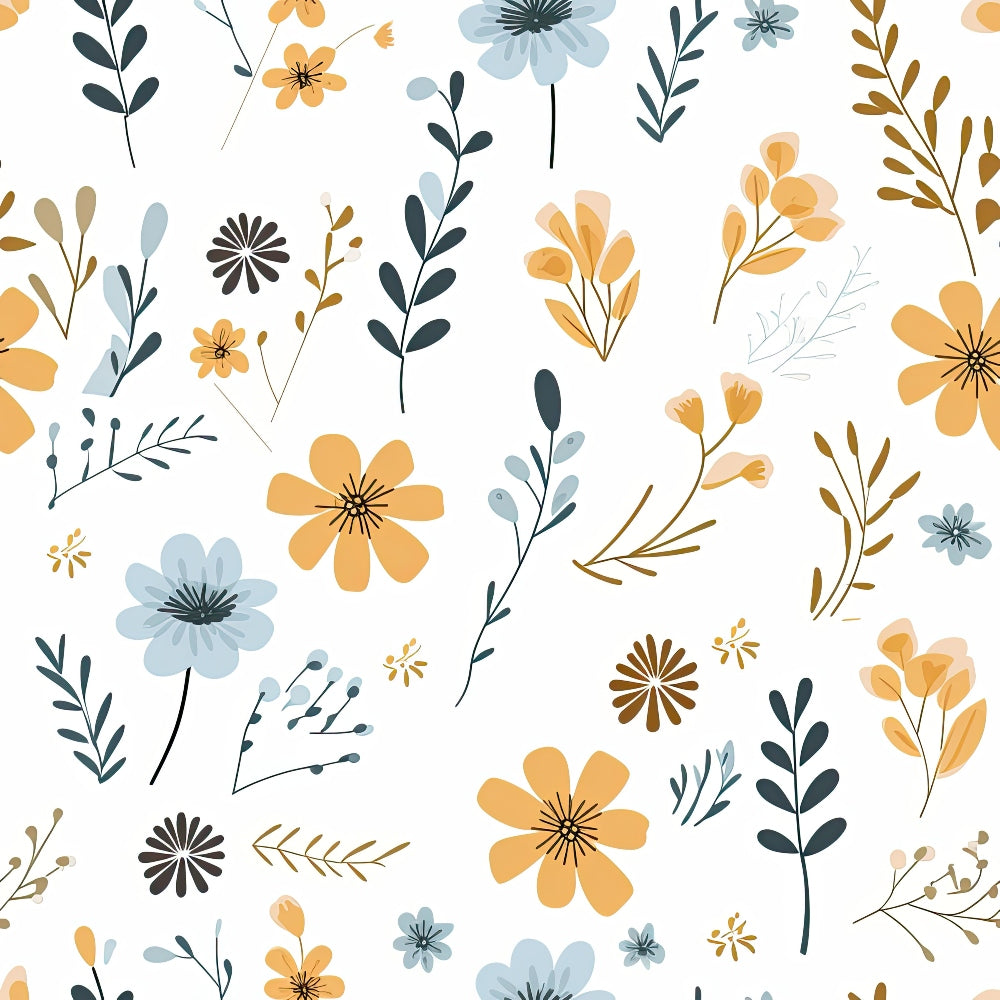 Minimalist Boho Flowers Pattern 11 Quilting Cotton Fabric