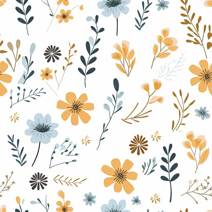 Minimalist Boho Flowers Pattern 11 Quilting Cotton Fabric