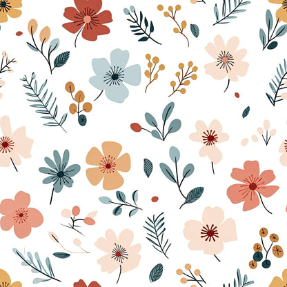 Minimalist Boho Flowers Pattern 2 Quilting Cotton Fabric