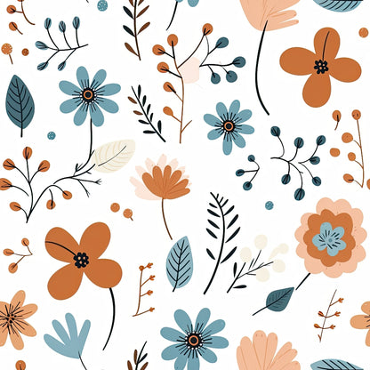 Minimalist Boho Flowers Pattern 4 Quilting Cotton Fabric