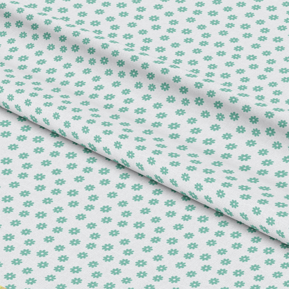 Mint Daisies Quilting Cotton Fabric