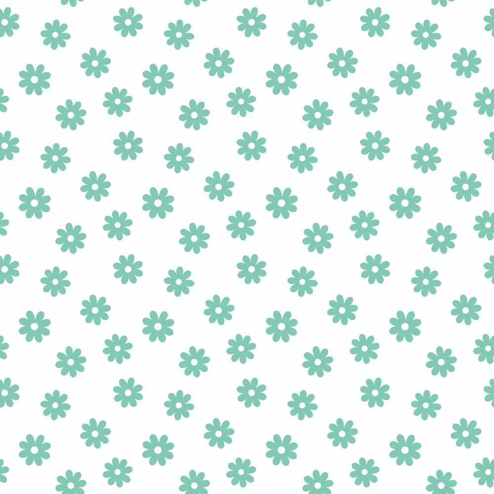 Mint Daisies Quilting Cotton Fabric