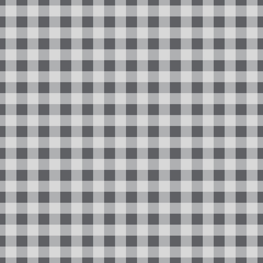 A black and white gingham checkered pattern with alternating light and dark squares in a grid layout.