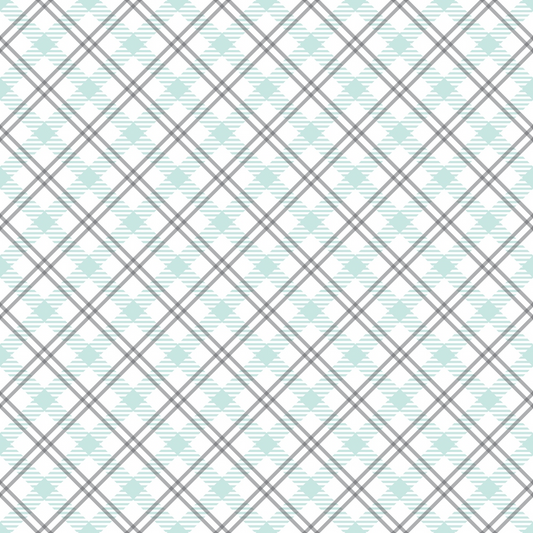 A geometric pattern with intersecting gray lines forming diamonds and light blue shapes at intersections, on a white background.