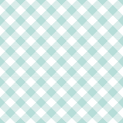 Pattern of alternating solid and striped light blue diamonds on a white background.