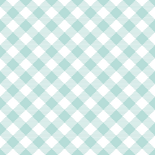 Pattern of alternating solid and striped light blue diamonds on a white background.