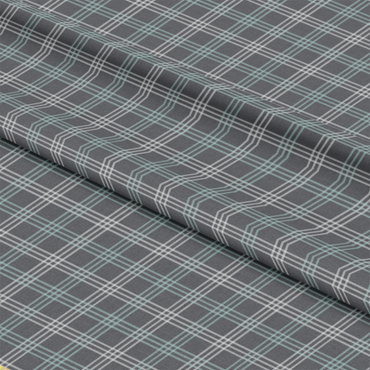 Mint Grey and White Plaid Pattern 13 Quilting Cotton Fabric