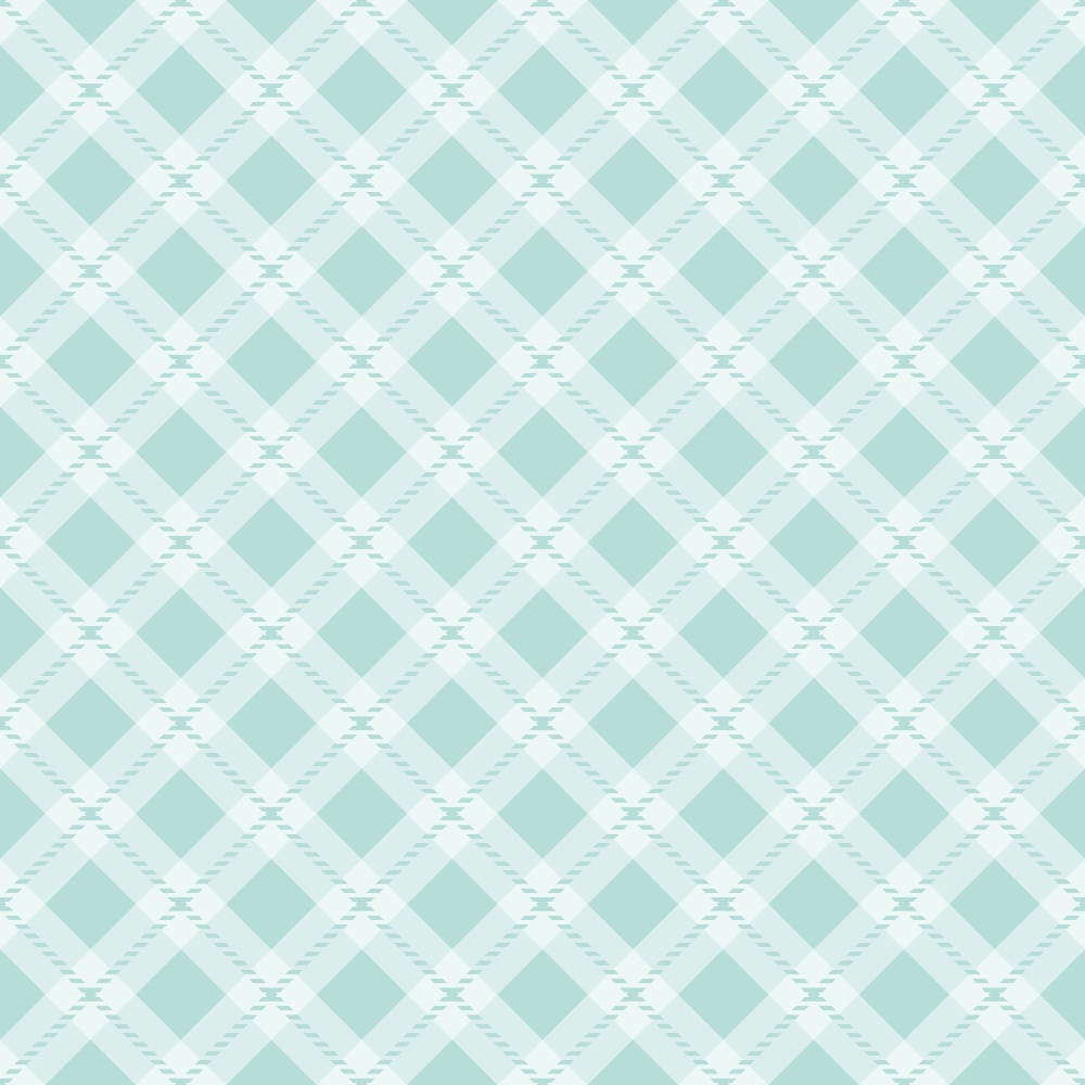 A teal and white geometric diamond pattern forms a symmetrical grid on a light background.