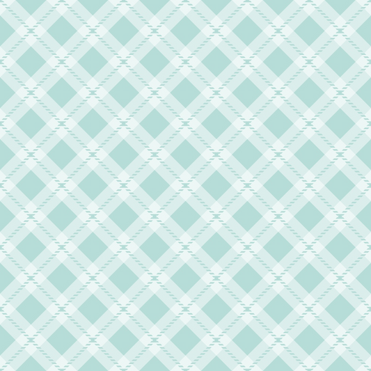 A teal and white geometric diamond pattern forms a symmetrical grid on a light background.