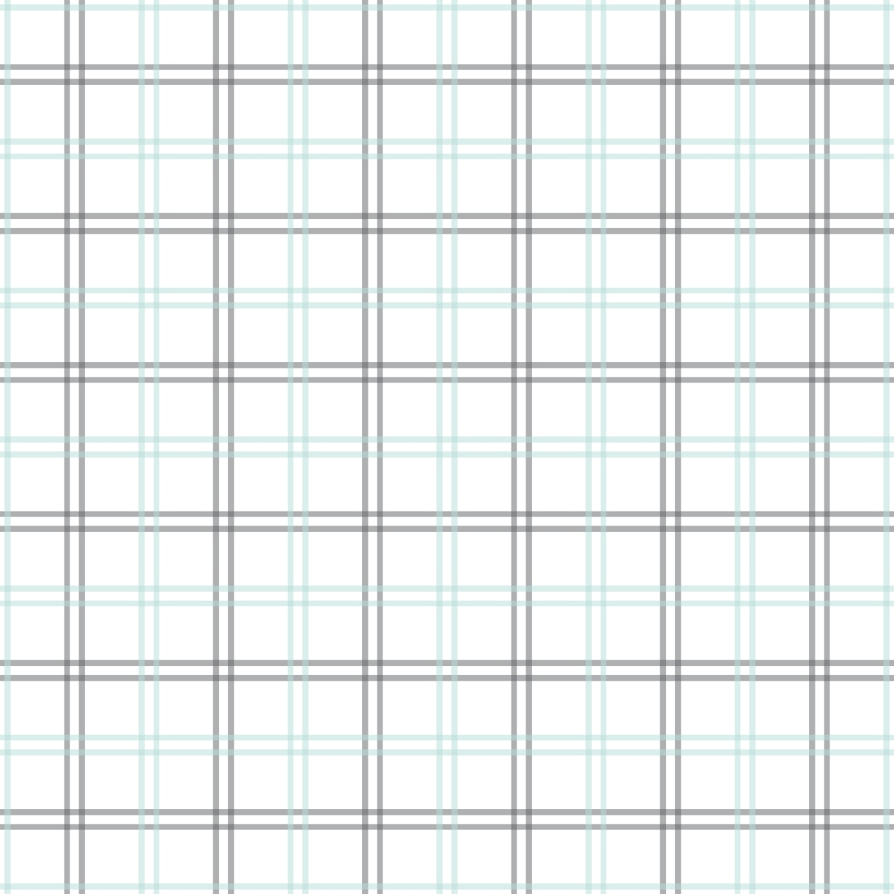 A light plaid pattern with intersecting gray and light blue lines on a white background.