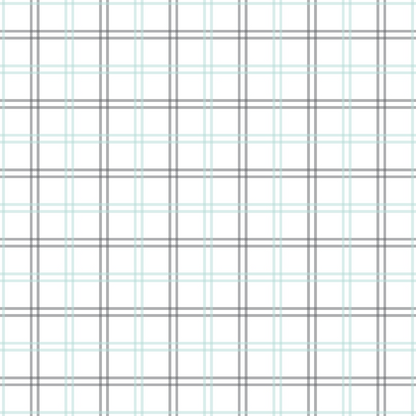 A light plaid pattern with intersecting gray and light blue lines on a white background.