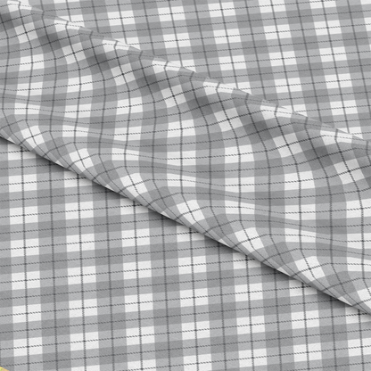 Mint Grey and White Plaid Pattern 19 Quilting Cotton Fabric