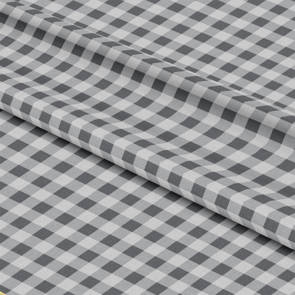 Mint Grey and White Plaid Pattern 1 Quilting Cotton Fabric