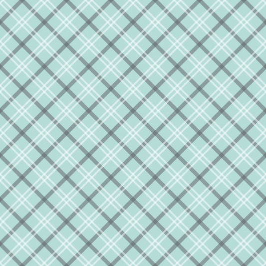 A light blue and gray plaid pattern with intersecting diagonal lines forming diamond shapes.