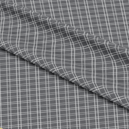 Mint Grey and White Plaid Pattern 5 Quilting Cotton Fabric