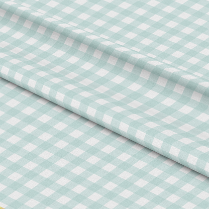 Mint Grey and White Plaid Pattern 6 Quilting Cotton Fabric