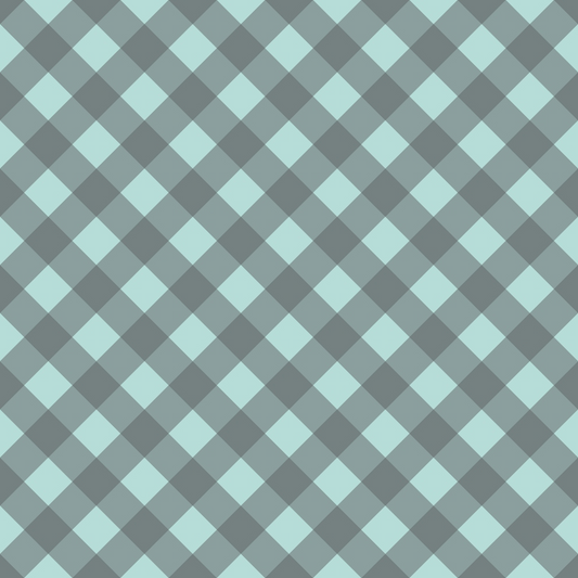 A repeating pattern of diagonal blue and gray squares creating a checkered design.