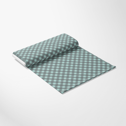 Mint Grey and White Plaid Pattern 7 Quilting Cotton Fabric