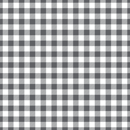 Black and white gingham checkered pattern with evenly spaced squares.