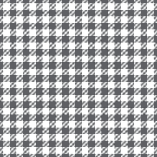 Black and white gingham checkered pattern with evenly spaced squares.