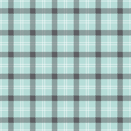 A blue and gray plaid pattern with intersecting lines forming squares on a flat surface.