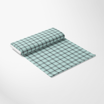 Mint Grey and White Plaid Pattern 9 Quilting Cotton Fabric