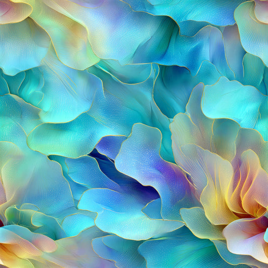 Mint Ruffle Abstract Pattern 2 Quilting Cotton Fabric