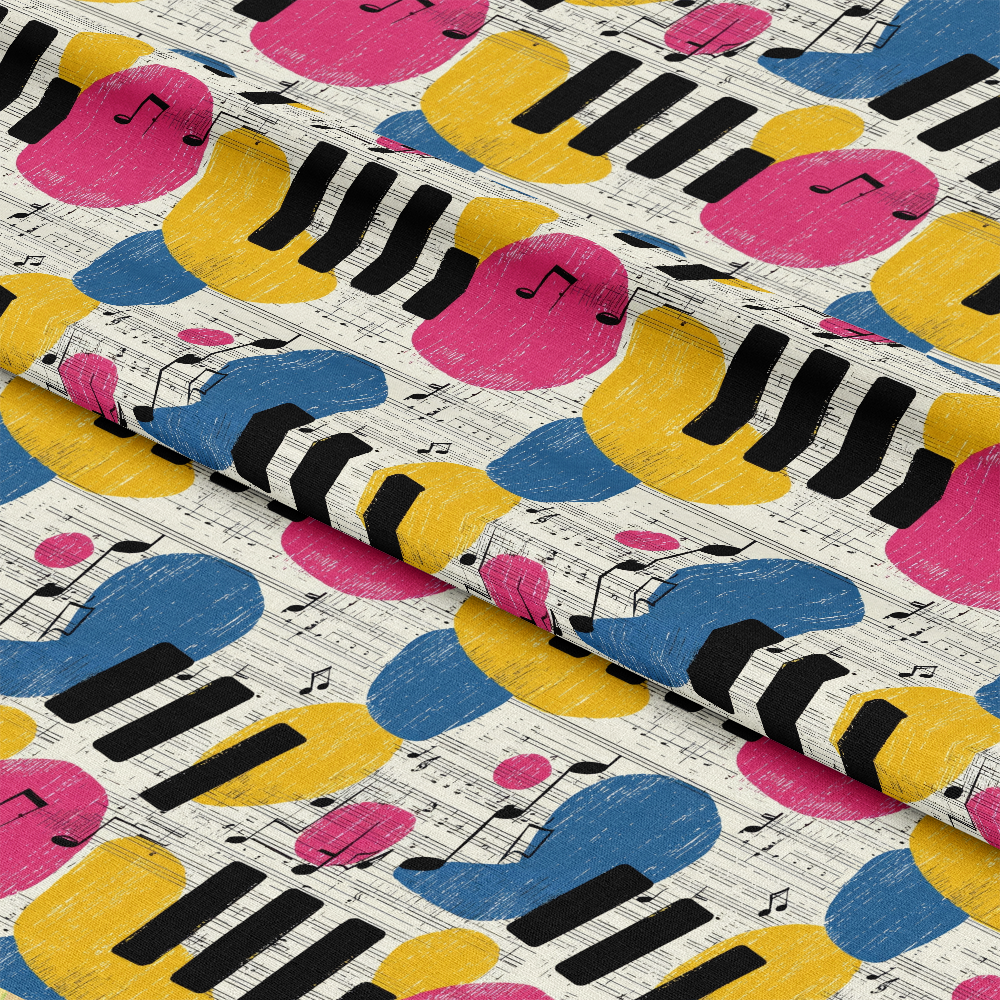 Modern Music Art Quilting Cotton Fabric