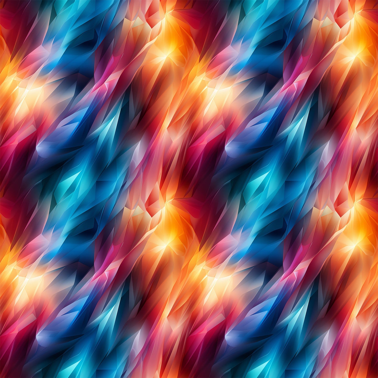 Modern 3D Rainbow Pattern 10 Quilting Cotton Fabric