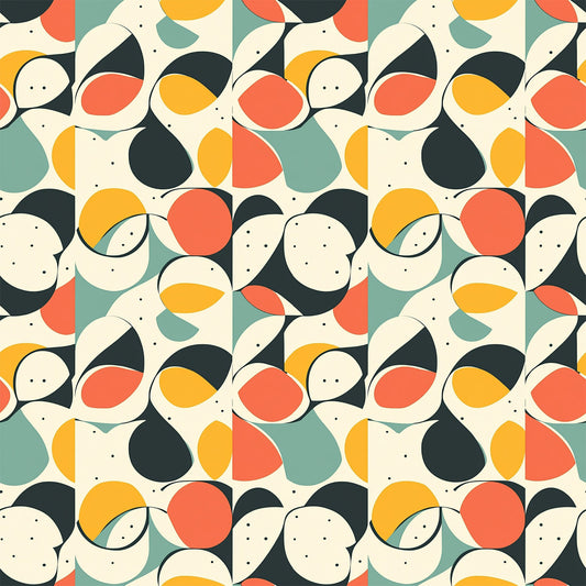 Modern Retro Geometric Pattern 1 Quilting Cotton Fabric
