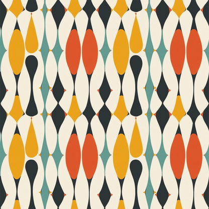 Modern Retro Geometric Pattern 10 Quilting Cotton Fabric