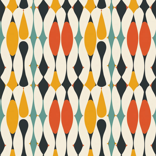 Modern Retro Geometric Pattern 10 Quilting Cotton Fabric