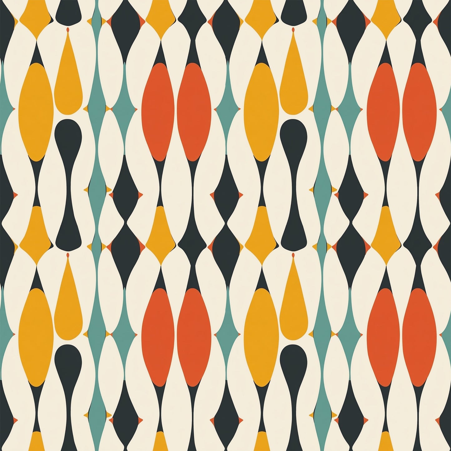 Modern Retro Geometric Pattern 10 Quilting Cotton Fabric