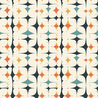 Modern Retro Geometric Pattern 11 Quilting Cotton Fabric