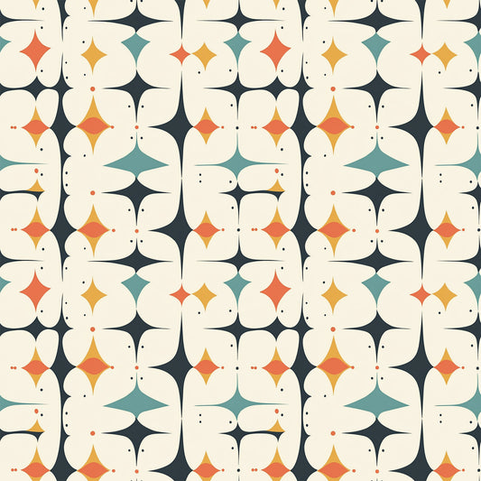 Modern Retro Geometric Pattern 11 Quilting Cotton Fabric