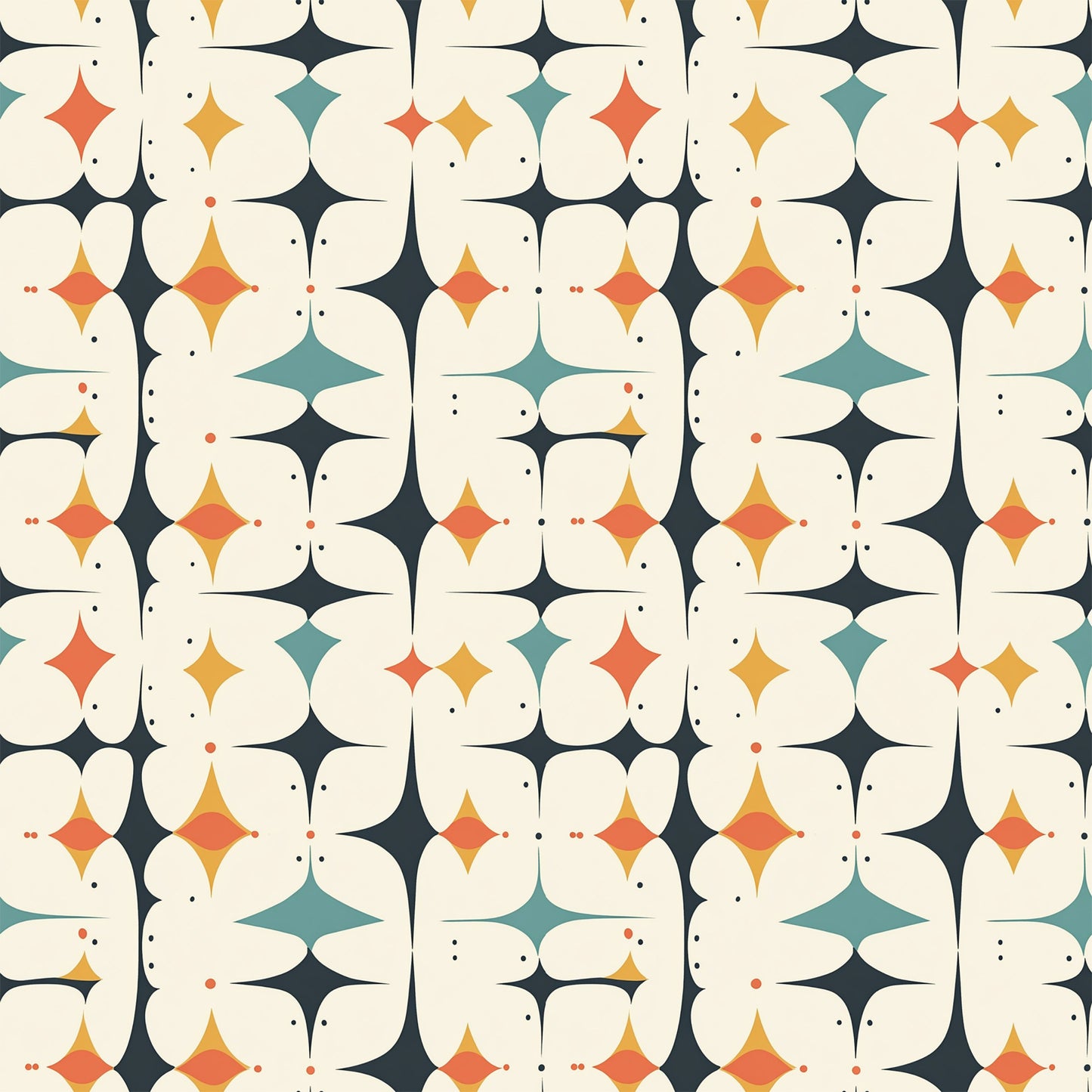 Modern Retro Geometric Pattern 11 Quilting Cotton Fabric