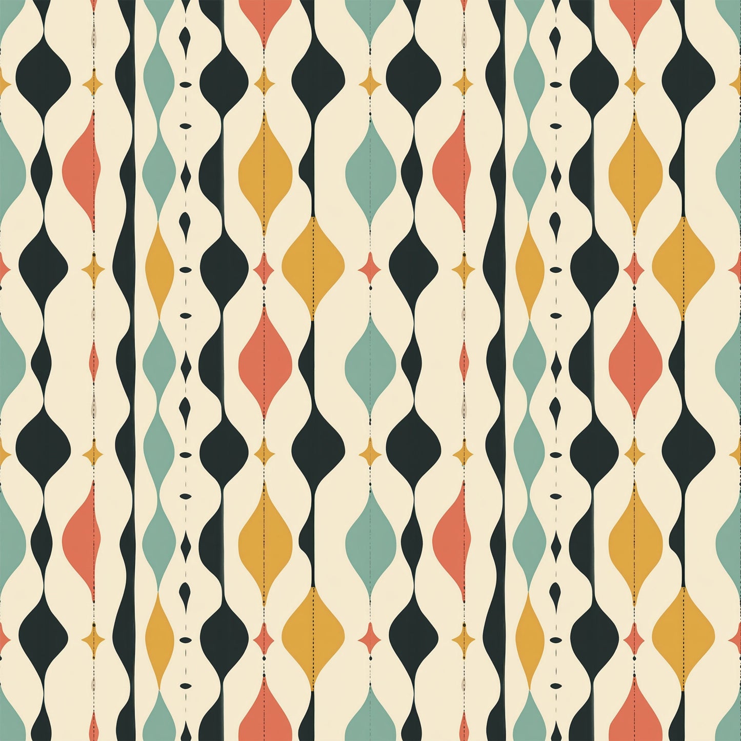 Modern Retro Geometric Pattern 12 Quilting Cotton Fabric