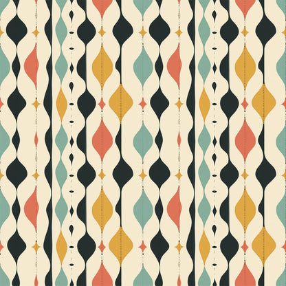 Modern Retro Geometric Pattern 12 Quilting Cotton Fabric